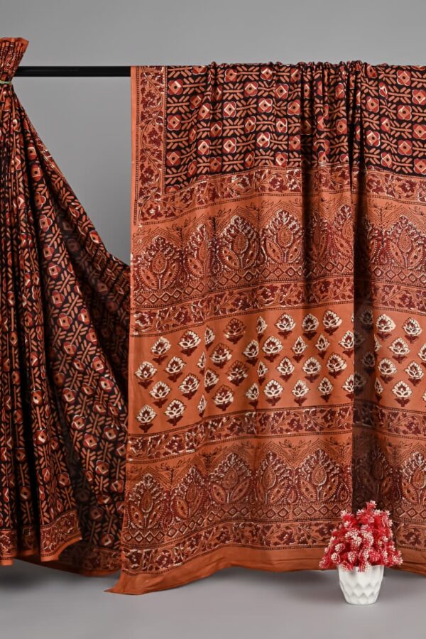 Ajrakh Eco Friendly Cotton Saree