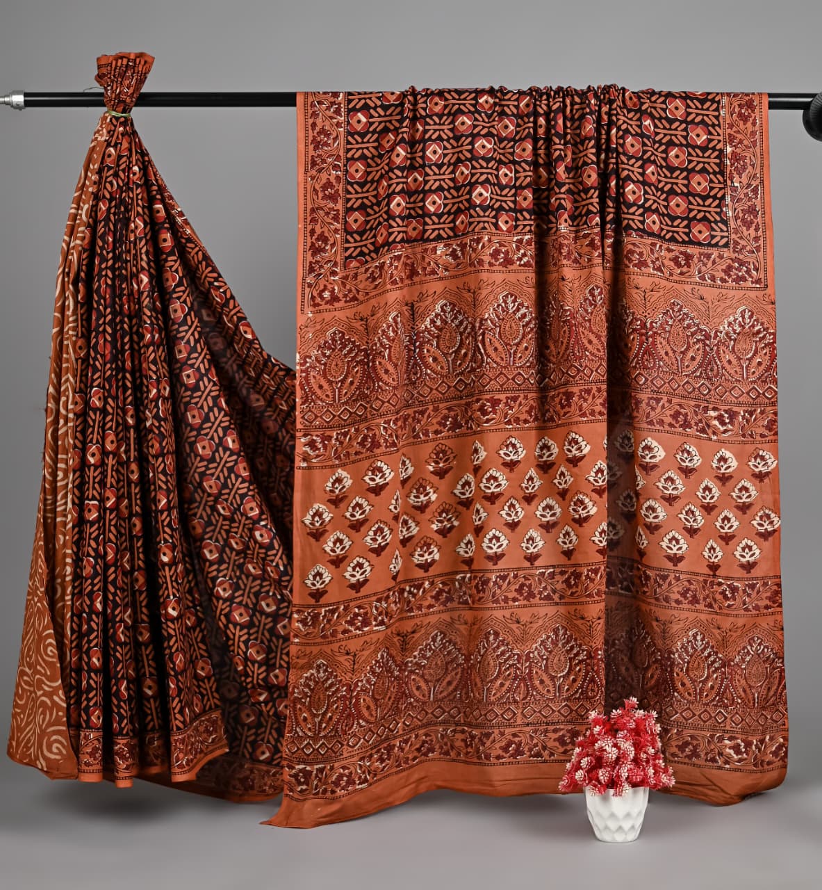 Ajrakh Eco Friendly Cotton Saree