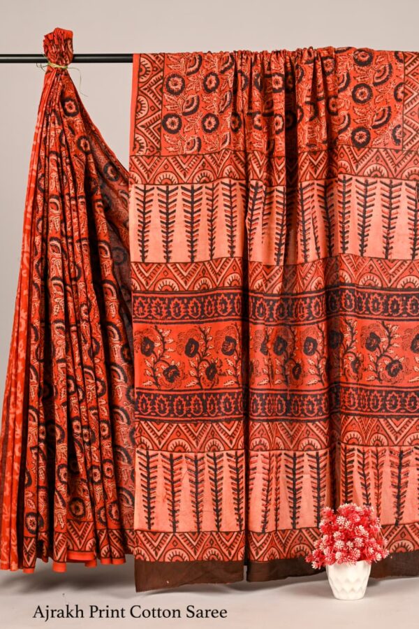 Eco Friendly Ajrakh Cotton Saree
