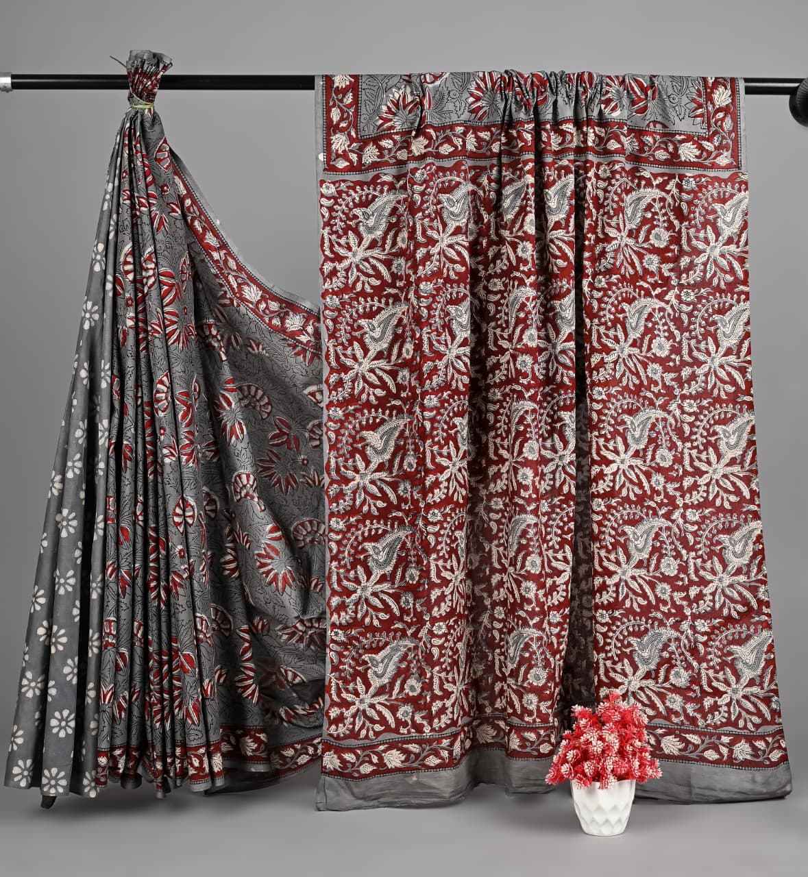 Ajrakh Mulmul Cotton Saree Online India