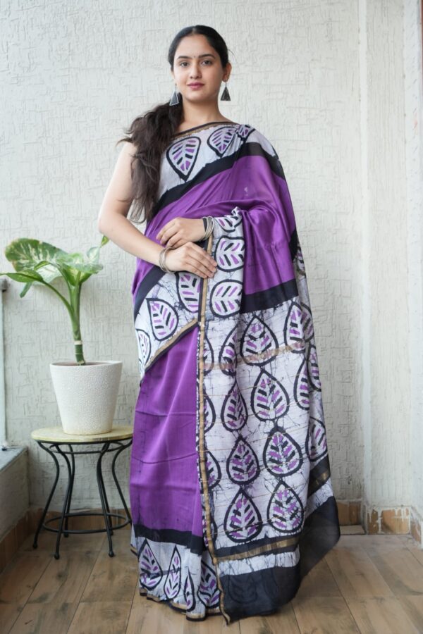 Authentic Design Bagru Chanderi Silk Saree