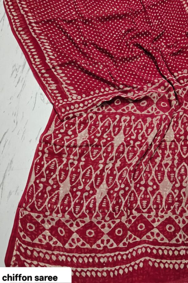 Classic Bagru Chiffon Saree