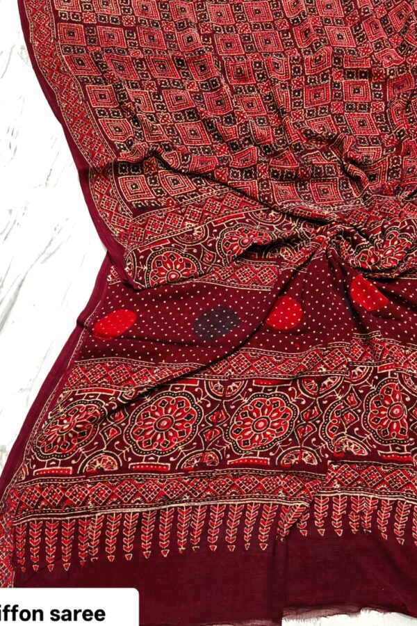 Vintage Artisan Print Saree