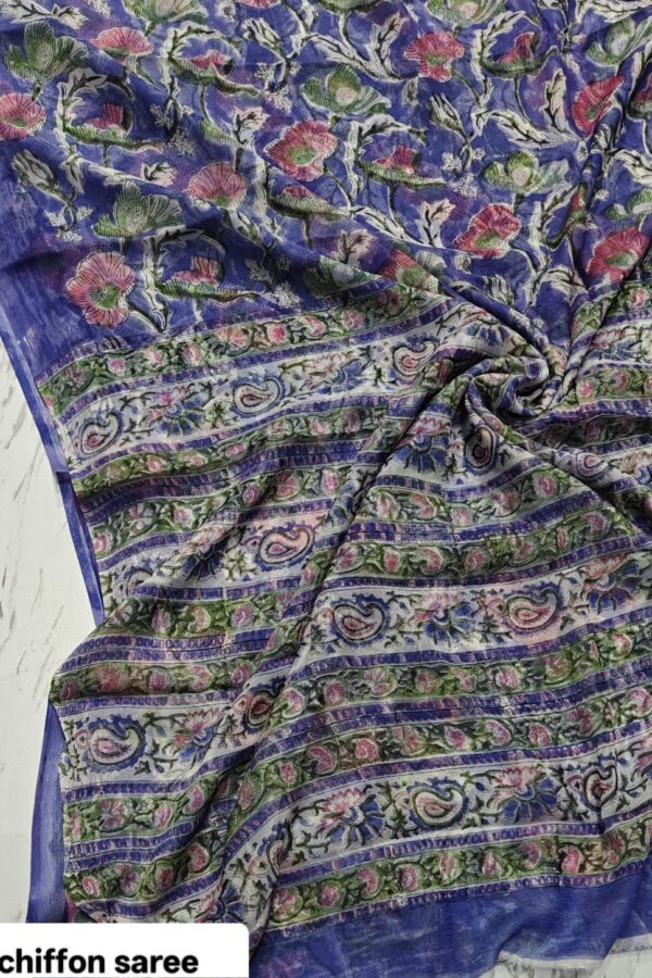 Elegant Handcrafted Chiffon Saree