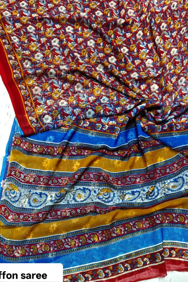 Ethnic Chiffon Print Saree