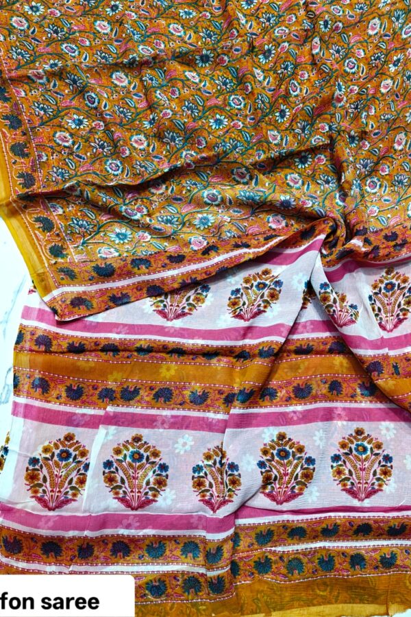 Elegant Crafted Chiffon Saree