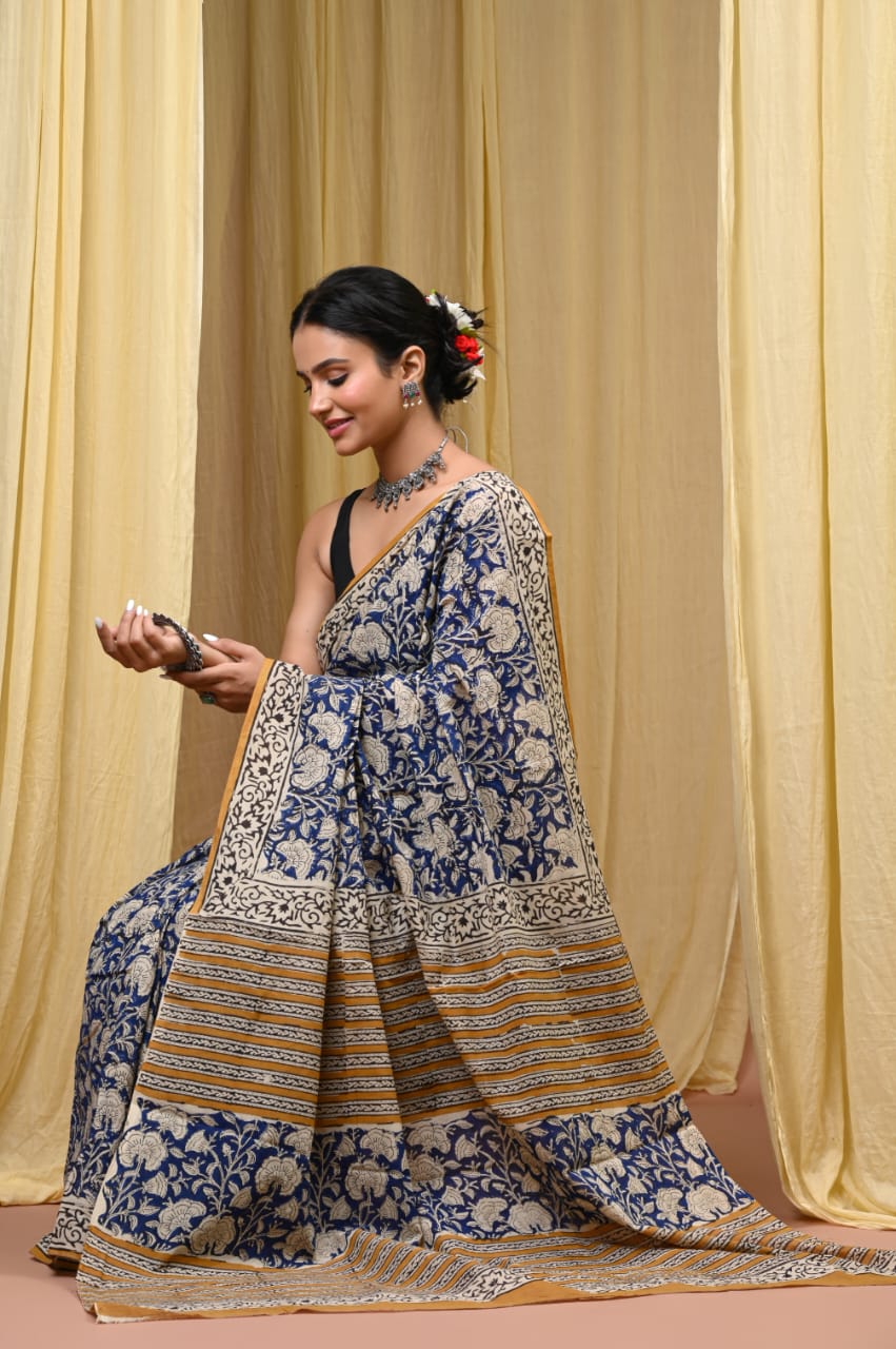 Authentic Floral Mul Mul Saree