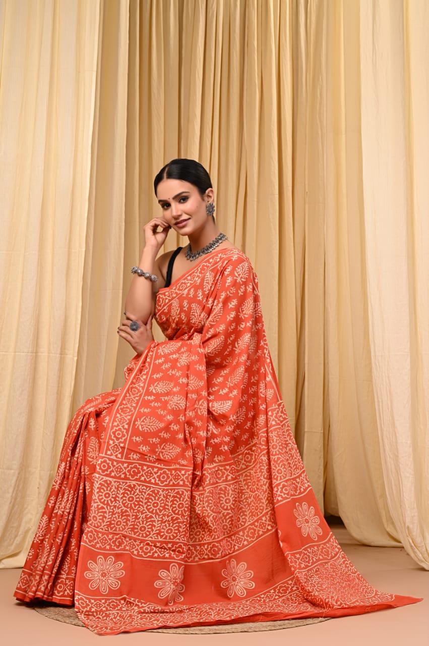 Traditional Floral Heritage Saree