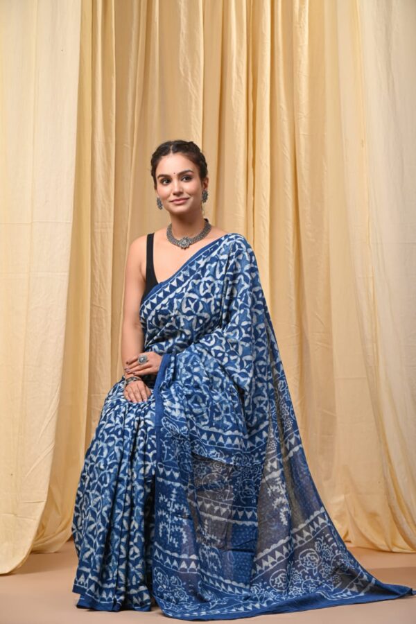 Classic Bagru Hand Printed Cotton Saree
