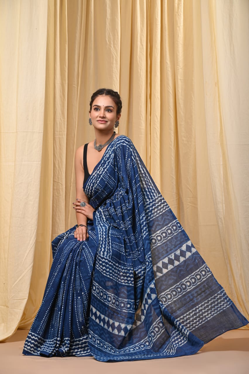 Bagru Ethnic Hand Block Saree