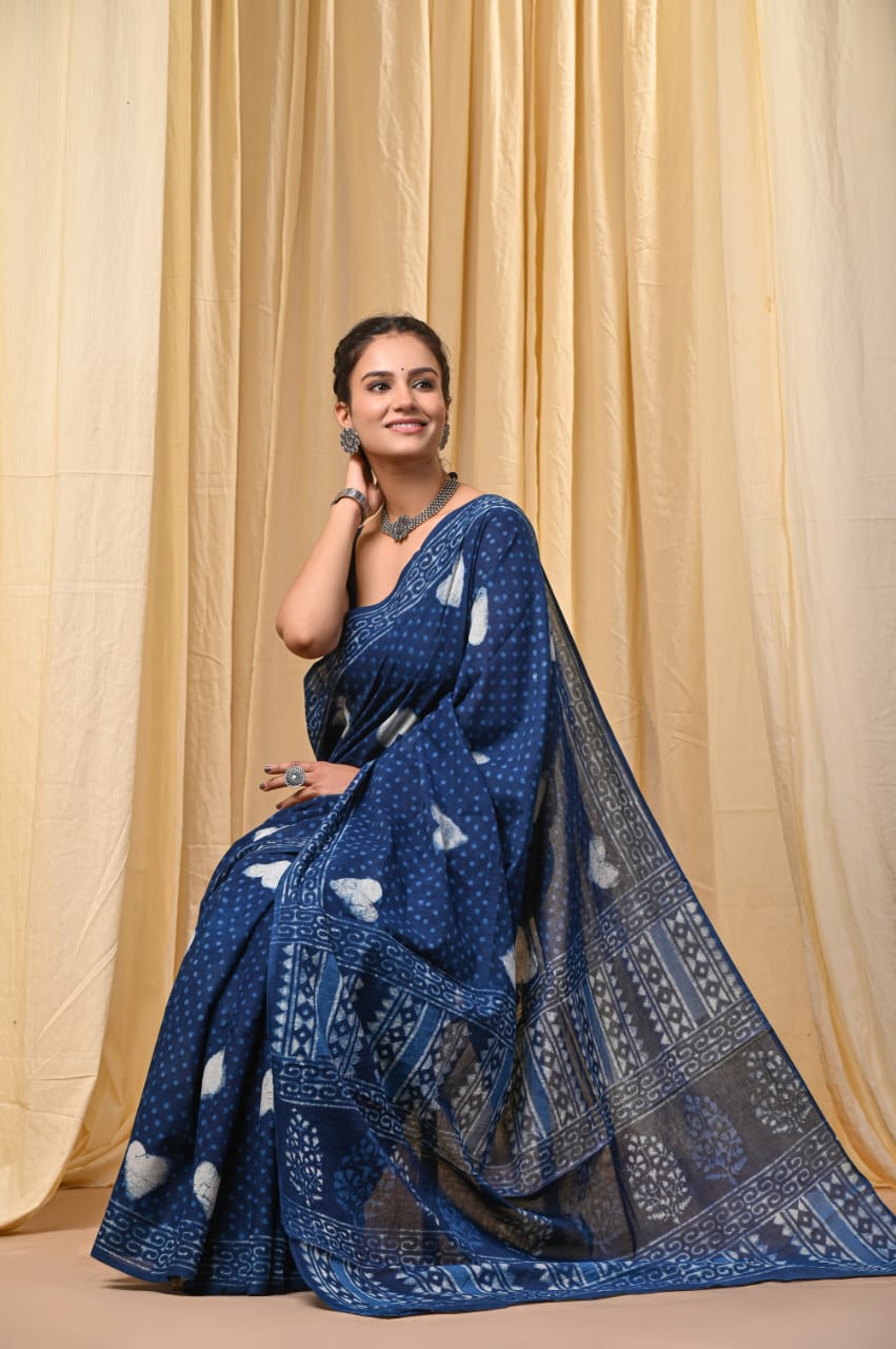 Traditional Jaipur Bagru Saree