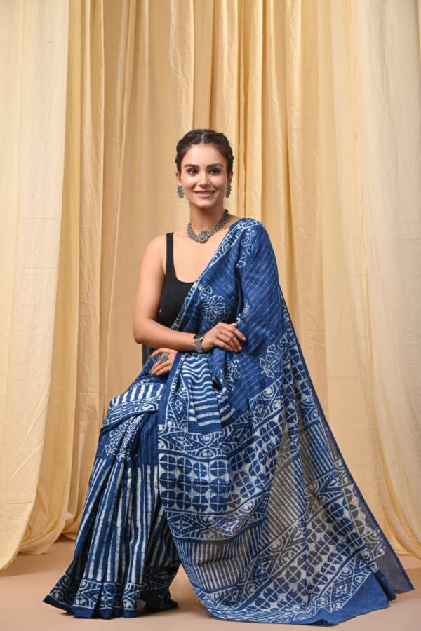 Bagru Craft Mul Mul Cotton Saree