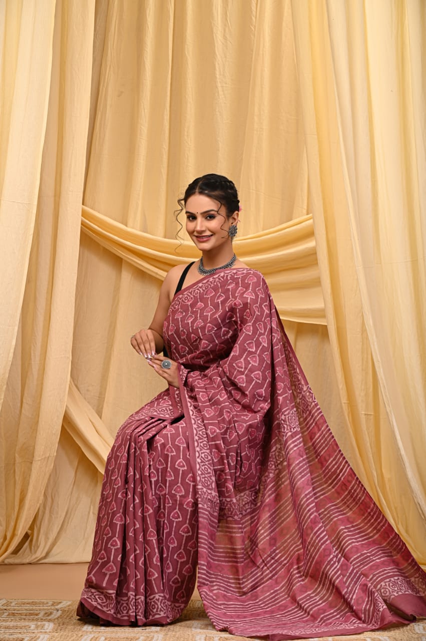 Bagru Artisan Crafted Saree