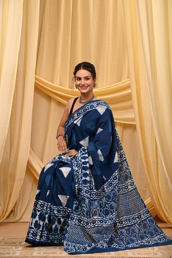 Bagru Inspired Hand Block Saree