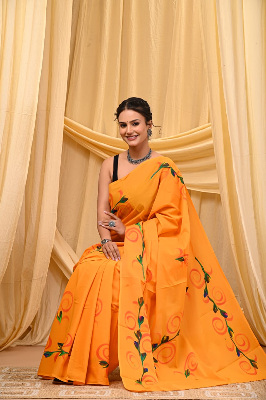 Artisanal Bagru Cotton Saree