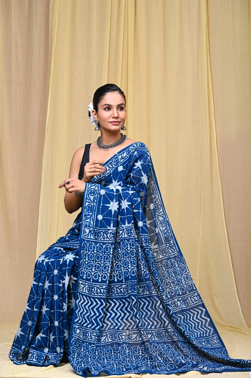 Bagru Cotton Saree for Everyday Wear