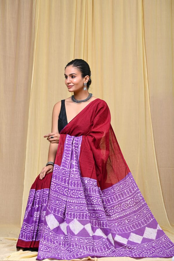 Bagru Cotton Saree with Traditional Prints