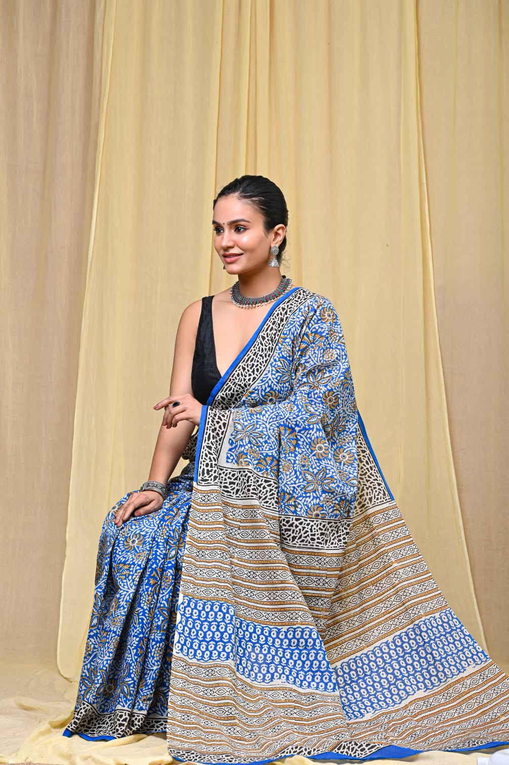 Fine Hand Block Printed Saree