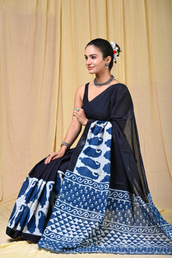 Handcrafted Mul Mul Cotton Collection Saree