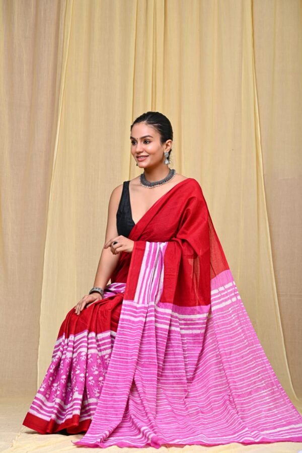 Elegant Bagru Floral Saree