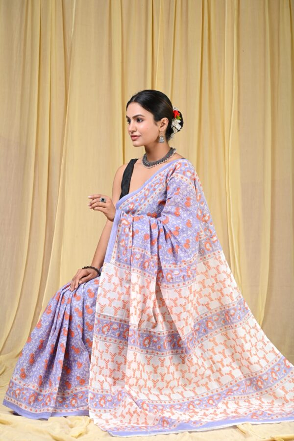 Artisan Printed Mul Mul Saree
