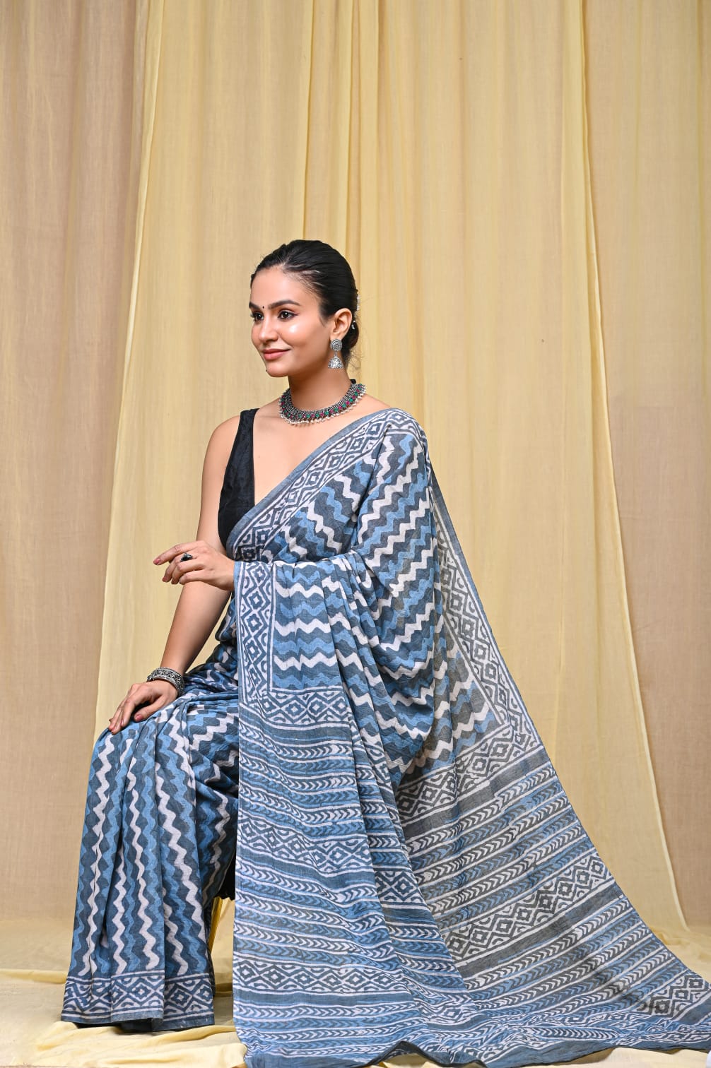 Bagru Handcrafted Floral Drape