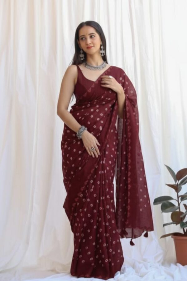 Bagru Floral Pattern Saree