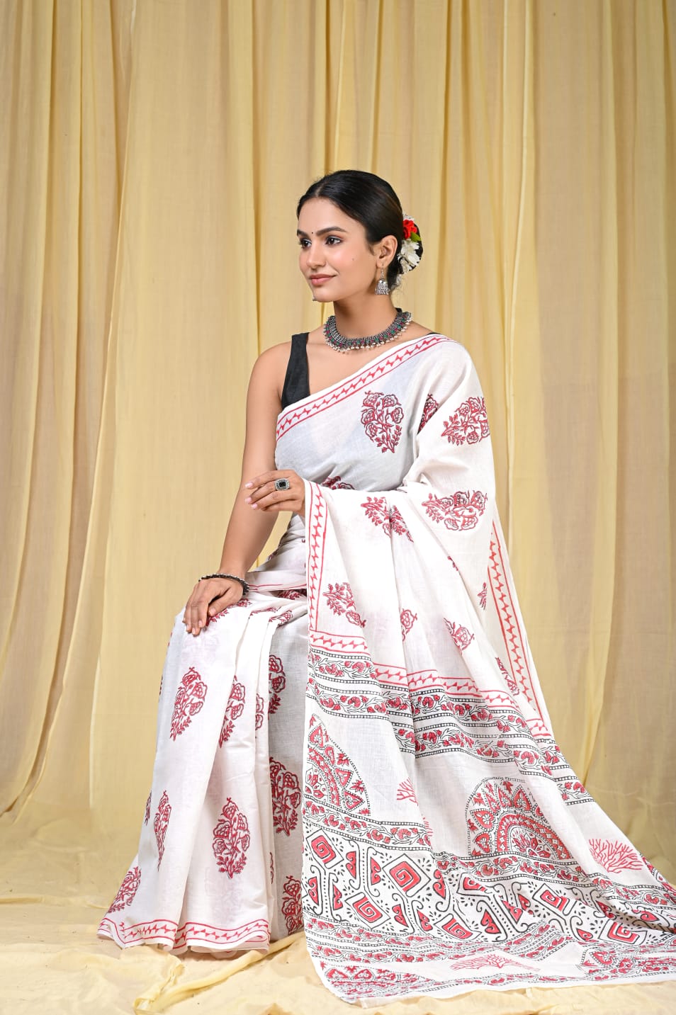 Authentic Jaipur Hand Block Saree
