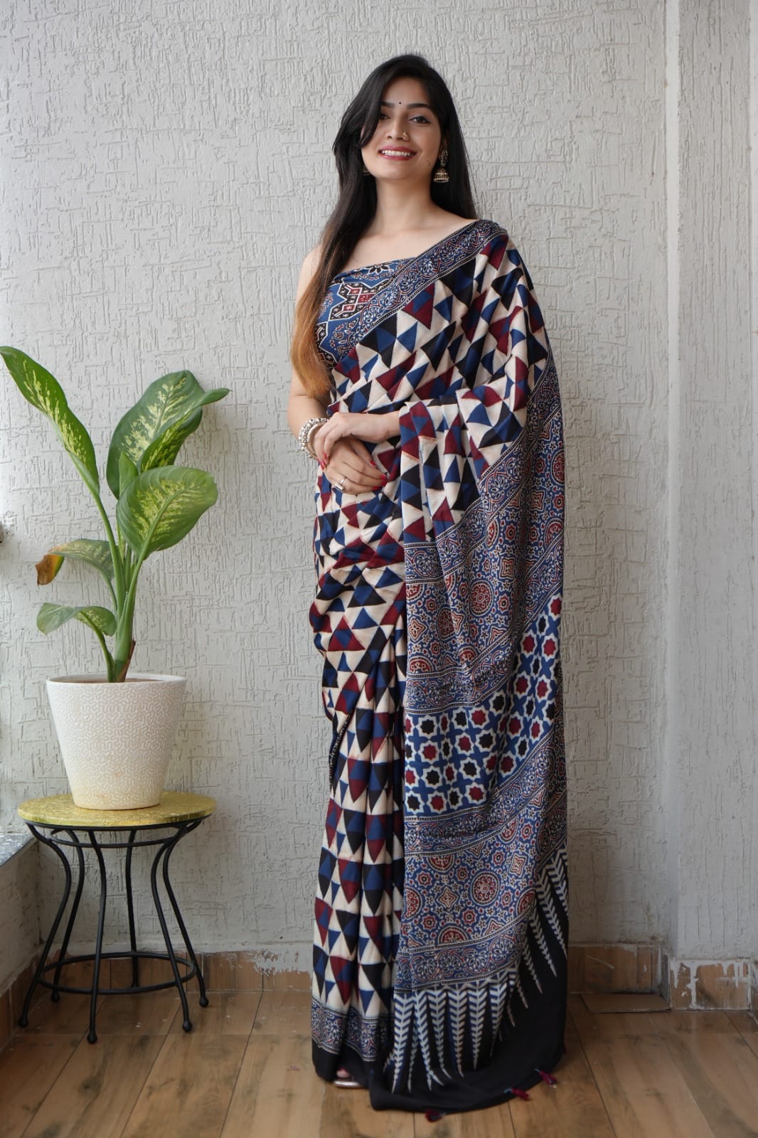 Authentic Bagru Silk Saree