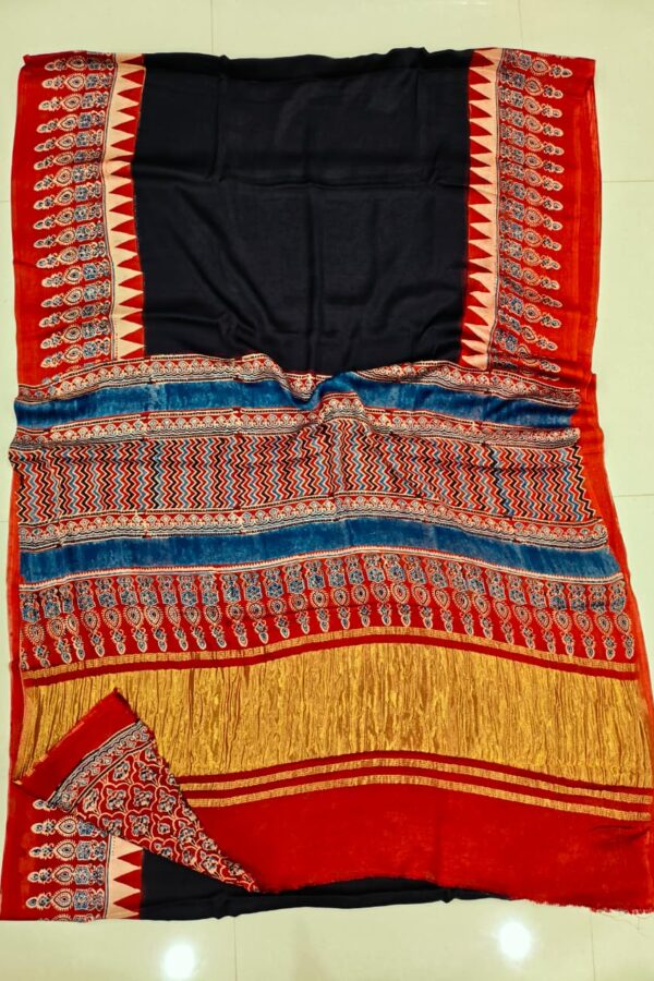 Exclusive Bagru Print Silk Saree