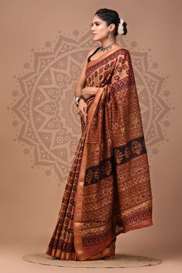 Maheshwari Silk Ajrakh Saree15