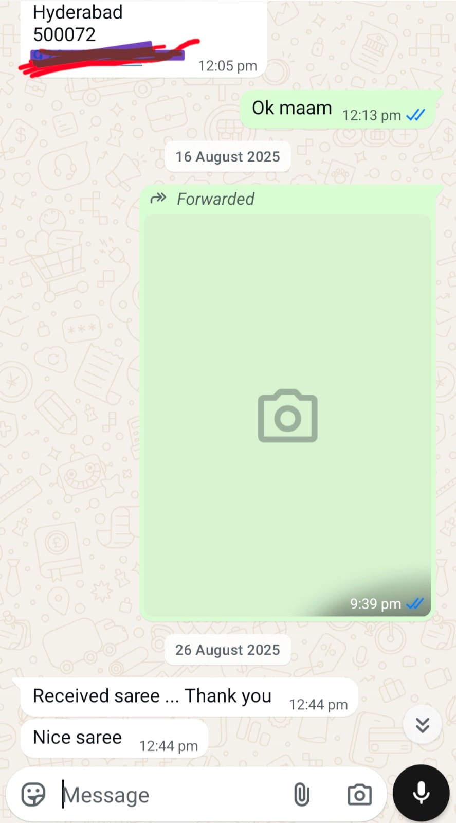 WhatsApp review – Modal Silk Saree