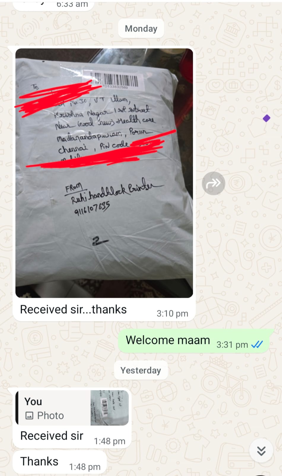 WhatsApp review – Modal Silk Saree