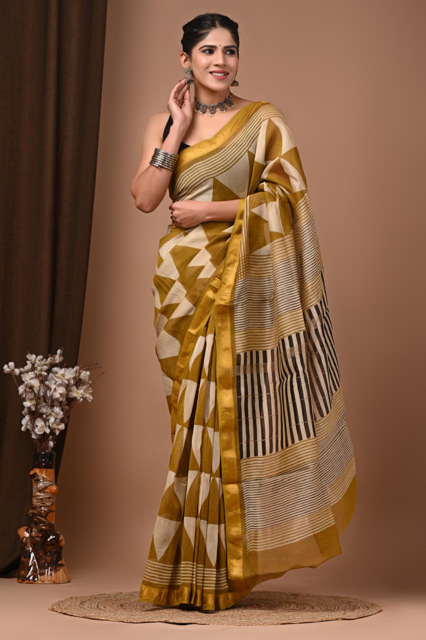 Classic Border Maheshwari Silk Saree