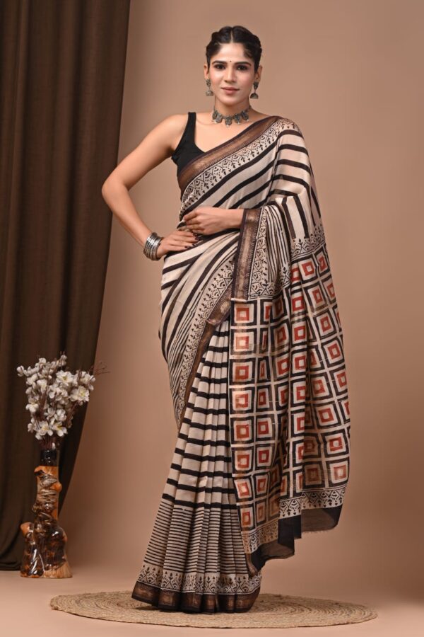 Fine Texture Maheshwari Silk Saree