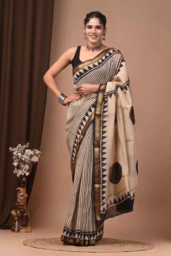 Heritage Motif Maheshwari Silk Saree