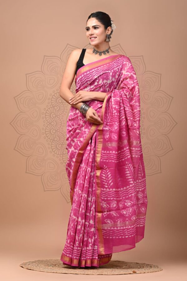 Regual cotton mix maheshwari silk saree