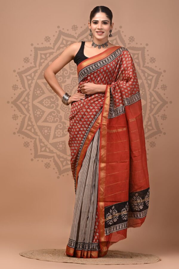Designer Maheshwari Silk Saree