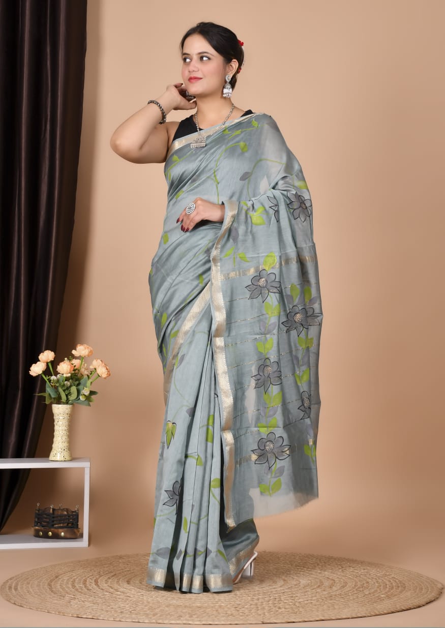 Party Wear Maheshwari Silk Saree
