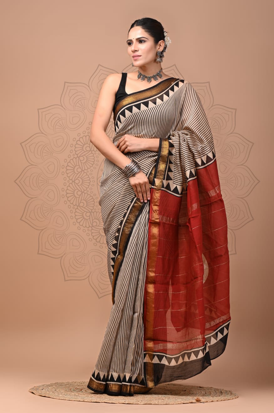 Cultural Maheshwari Silk Saree