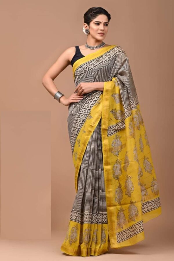 Contemporary Maheshwari Silk Saree