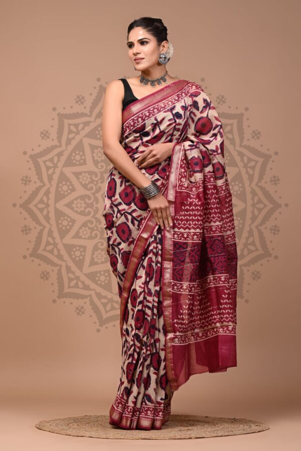 Natural Dyed Maheshwari Silk Saree