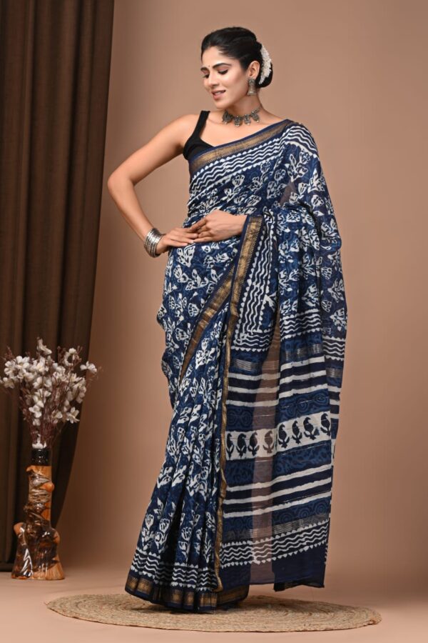 Artistic Printed Maheshwari Silk Saree