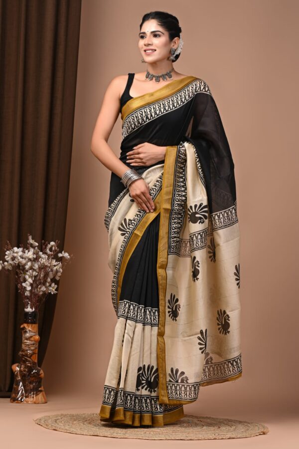 Lightweight Printed Maheshwari Silk Saree