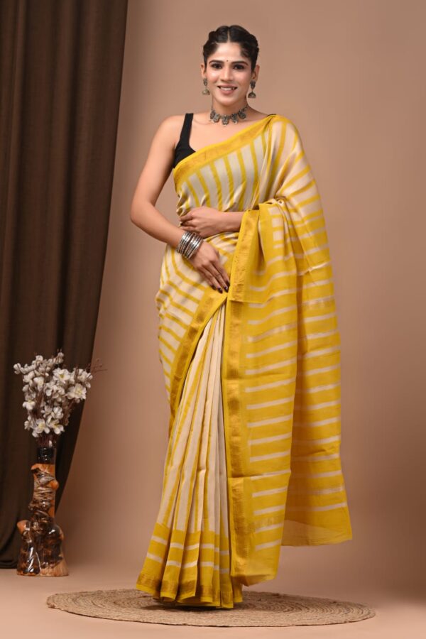 Traditional Floral Maheshwari Silk Saree