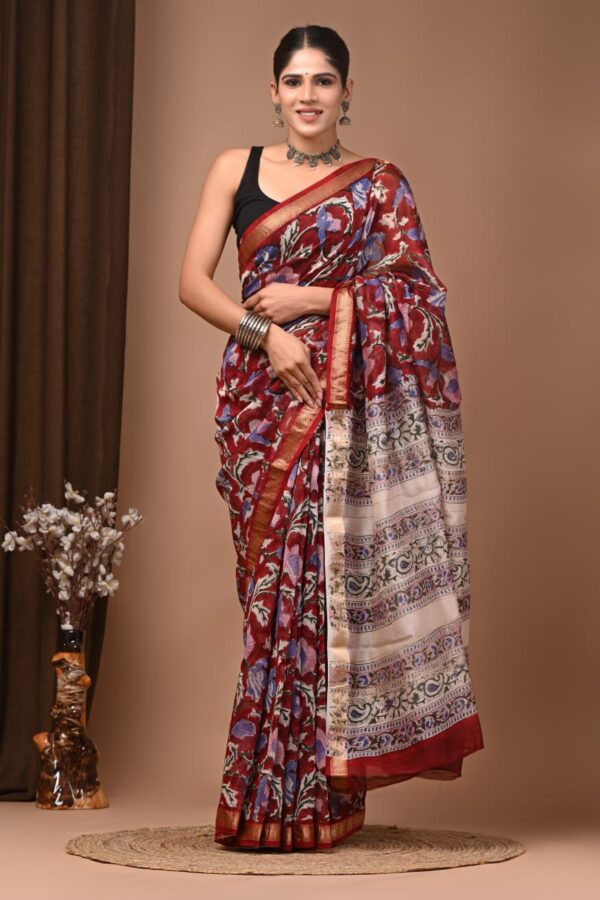 Soft Handloom Maheshwari Silk Saree