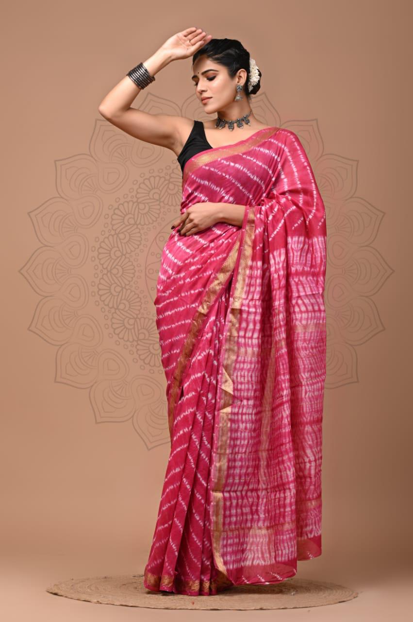 Classic Floral Maheshwari Silk Saree