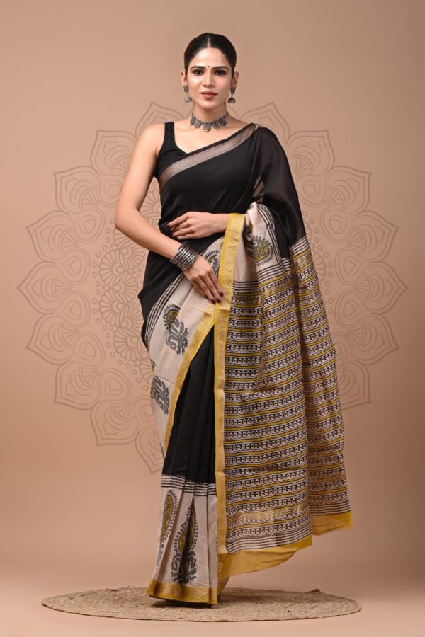Colorful Maheshwari Silk Saree