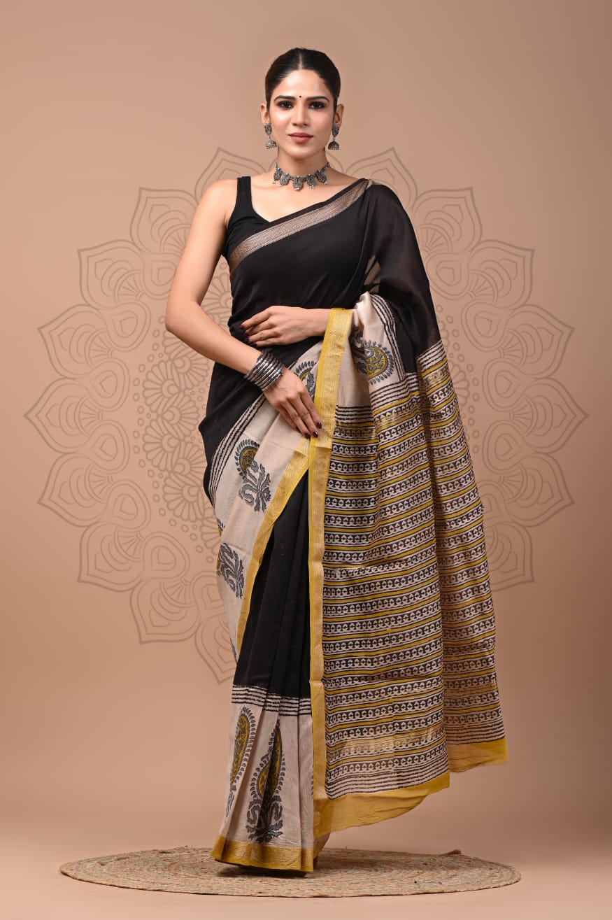 Colorful Maheshwari Silk Saree