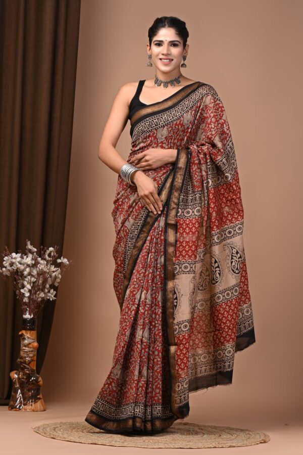 Stylish Maheshwari Silk Saree